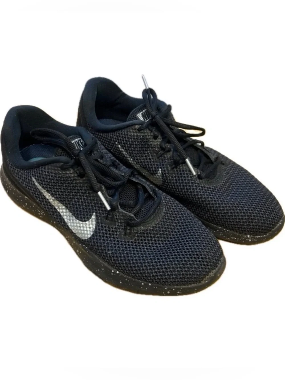 Nike Flex TR7 Women’s Black Athletic Shoes Gray Nike Logo Size 10